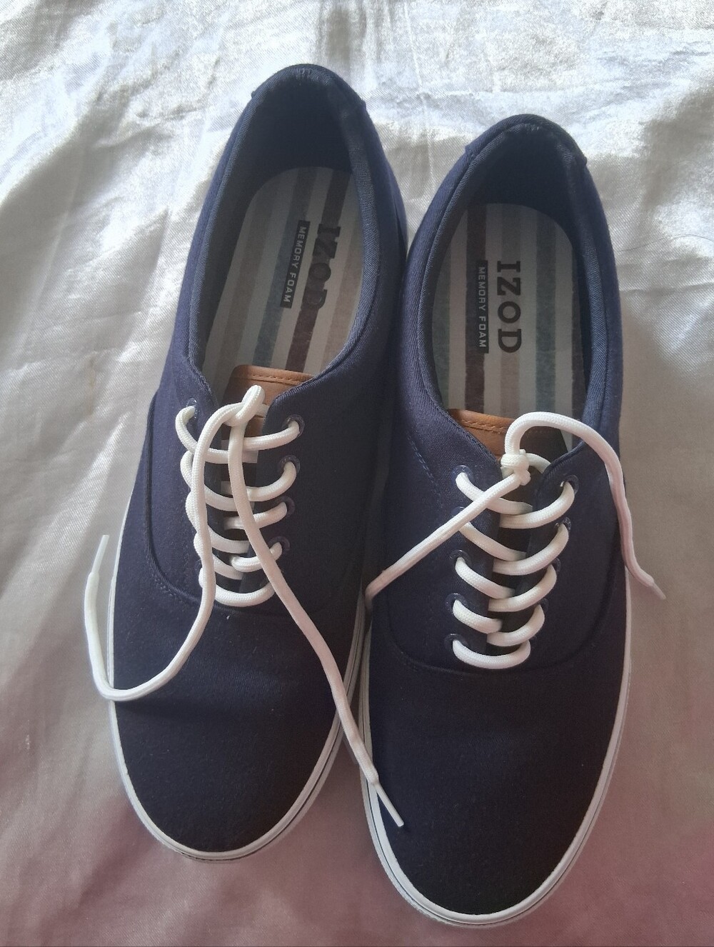 IZOD Navy Canvas Sneakers with White Laces